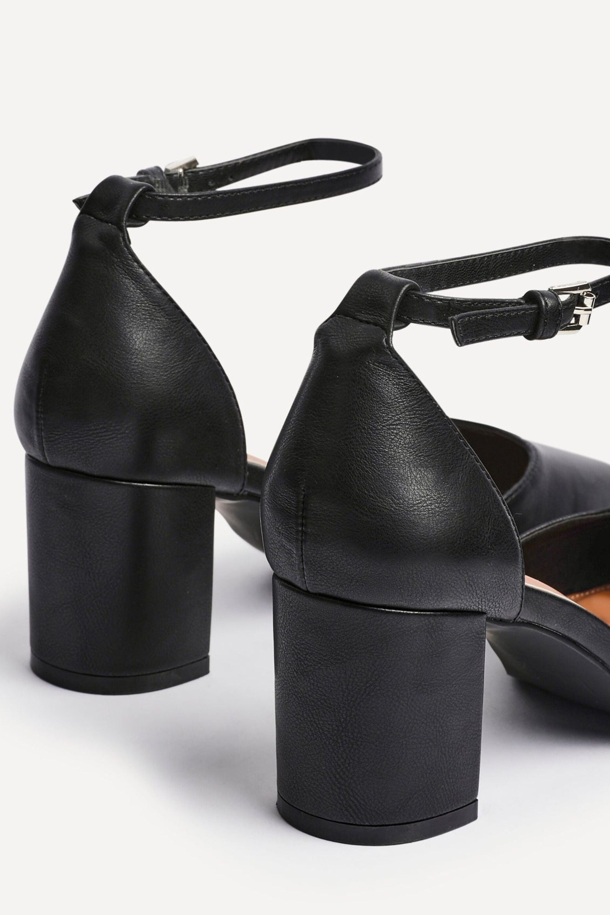 Linzi Sydney Black Faux Leather Square Toe Court Heel image 5