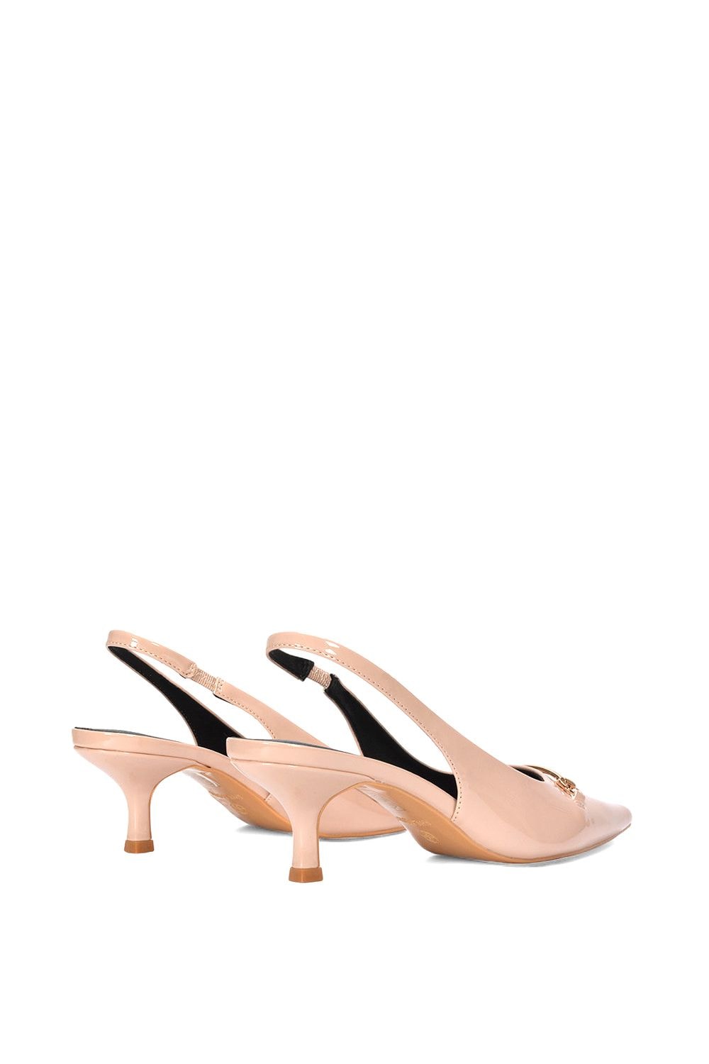 XY London 'Jane' Pointed Toe Slingback Mid Kitten Heels with Buckle image 4