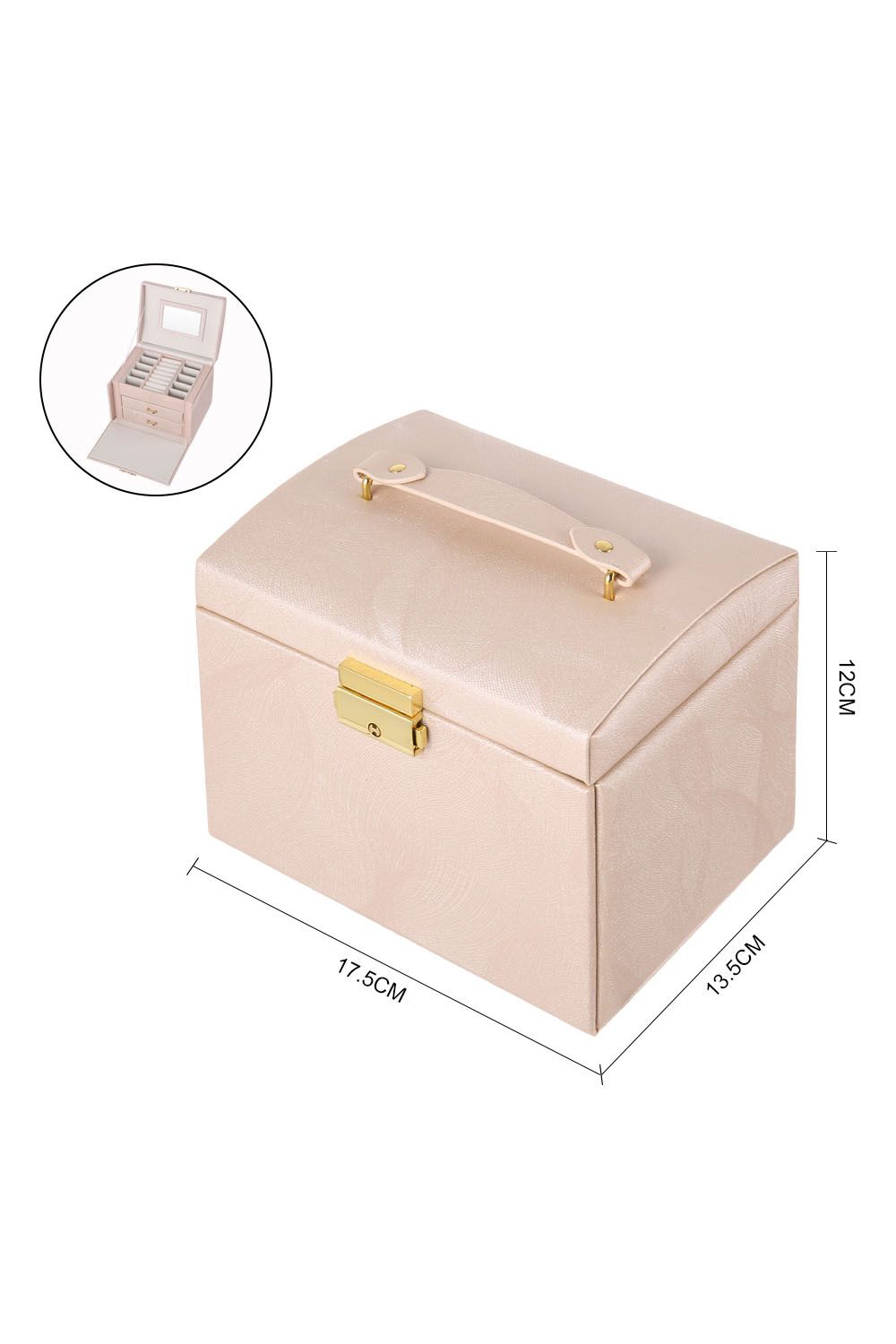 Living and Home Multi-Function Faux Leather Jewellery Storage Box with Drawers image 2