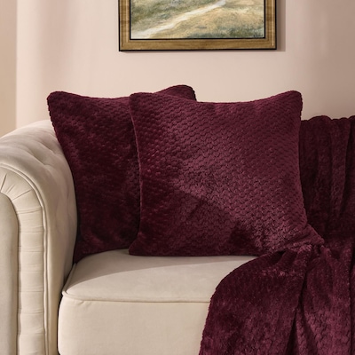OHS 2 Pack of Waffle Fleece Square Cushion Covers