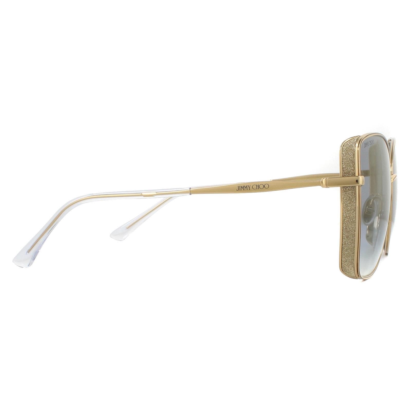 Jimmy Choo Square Rose Gold Blue Gradient Sunglasses image 4