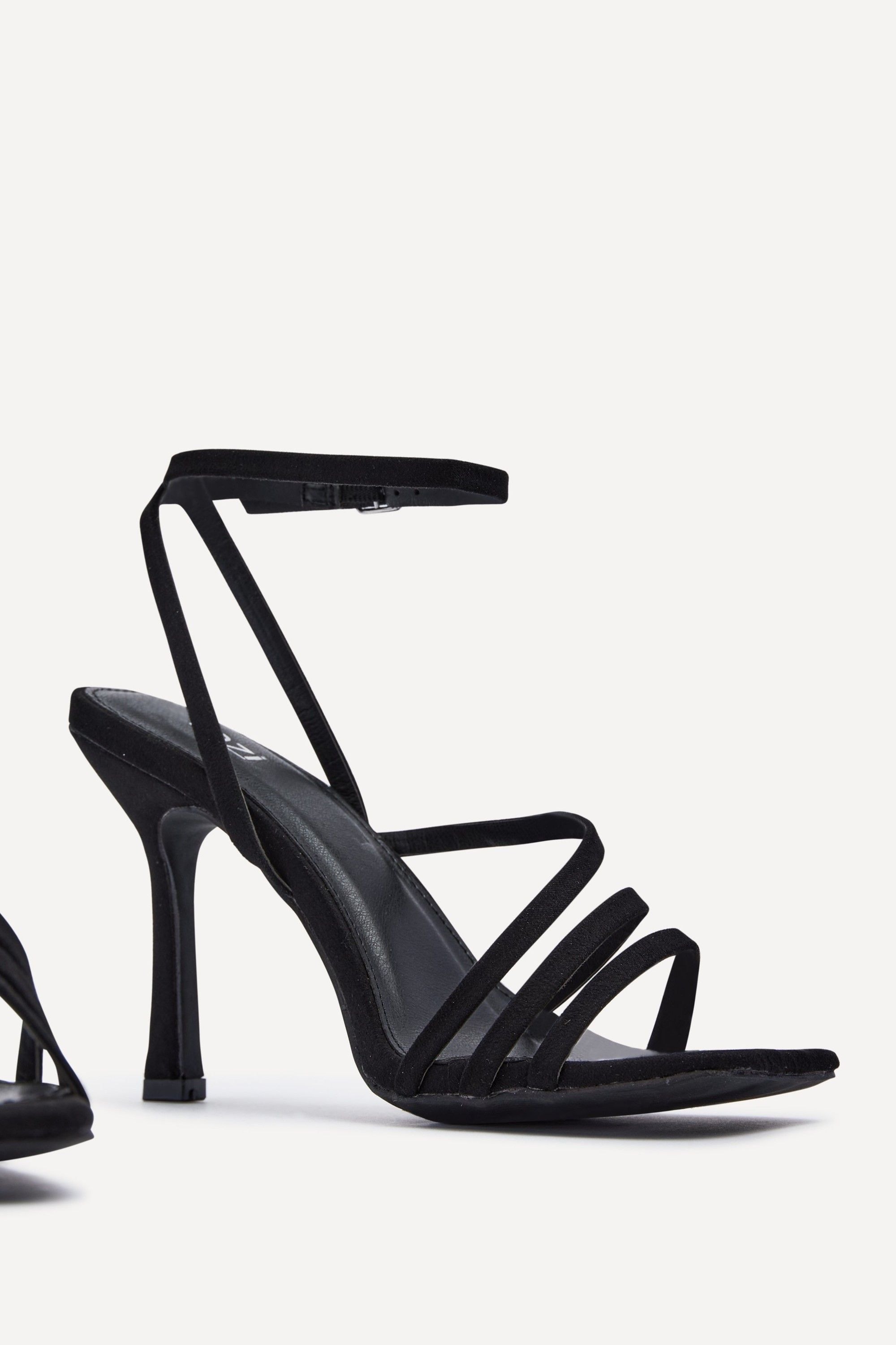 Linzi Scarlett Black Faux Suede Strappy Heels image 4