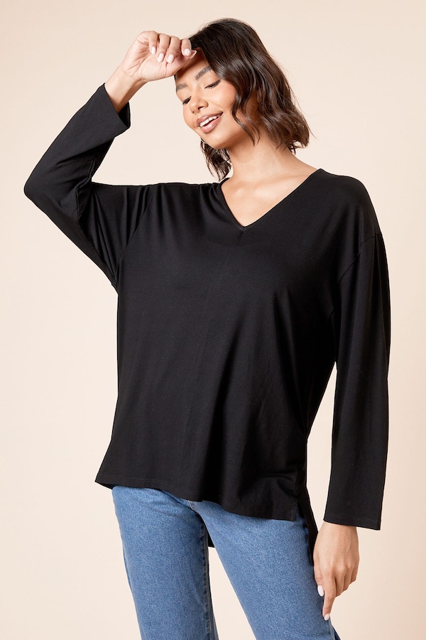 Dorothy Perkins V Neck Tunic Black