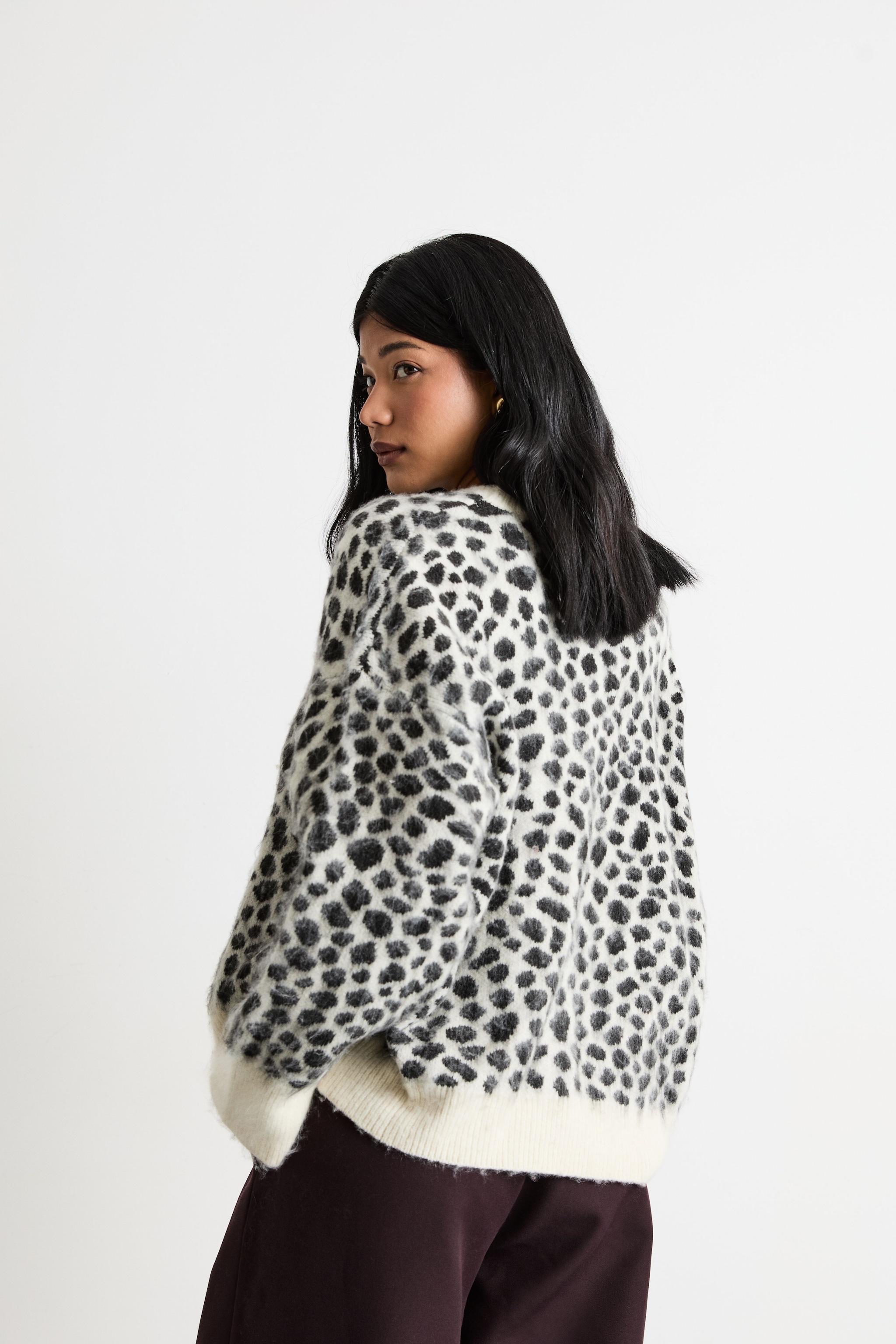 Warehouse Deer Jacquard Knit Jumper Mono image 3