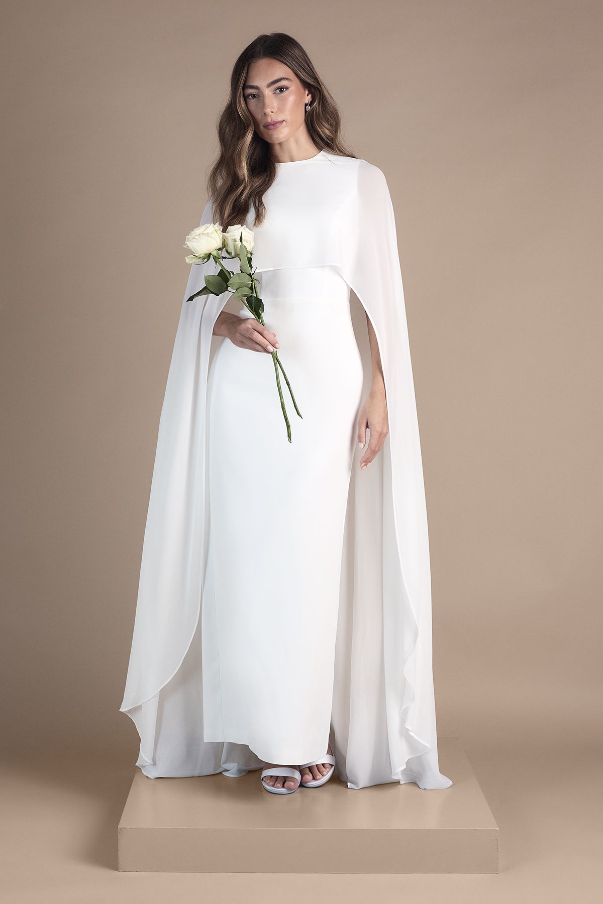 Coast Cape Maxi Wedding Dress Ivory