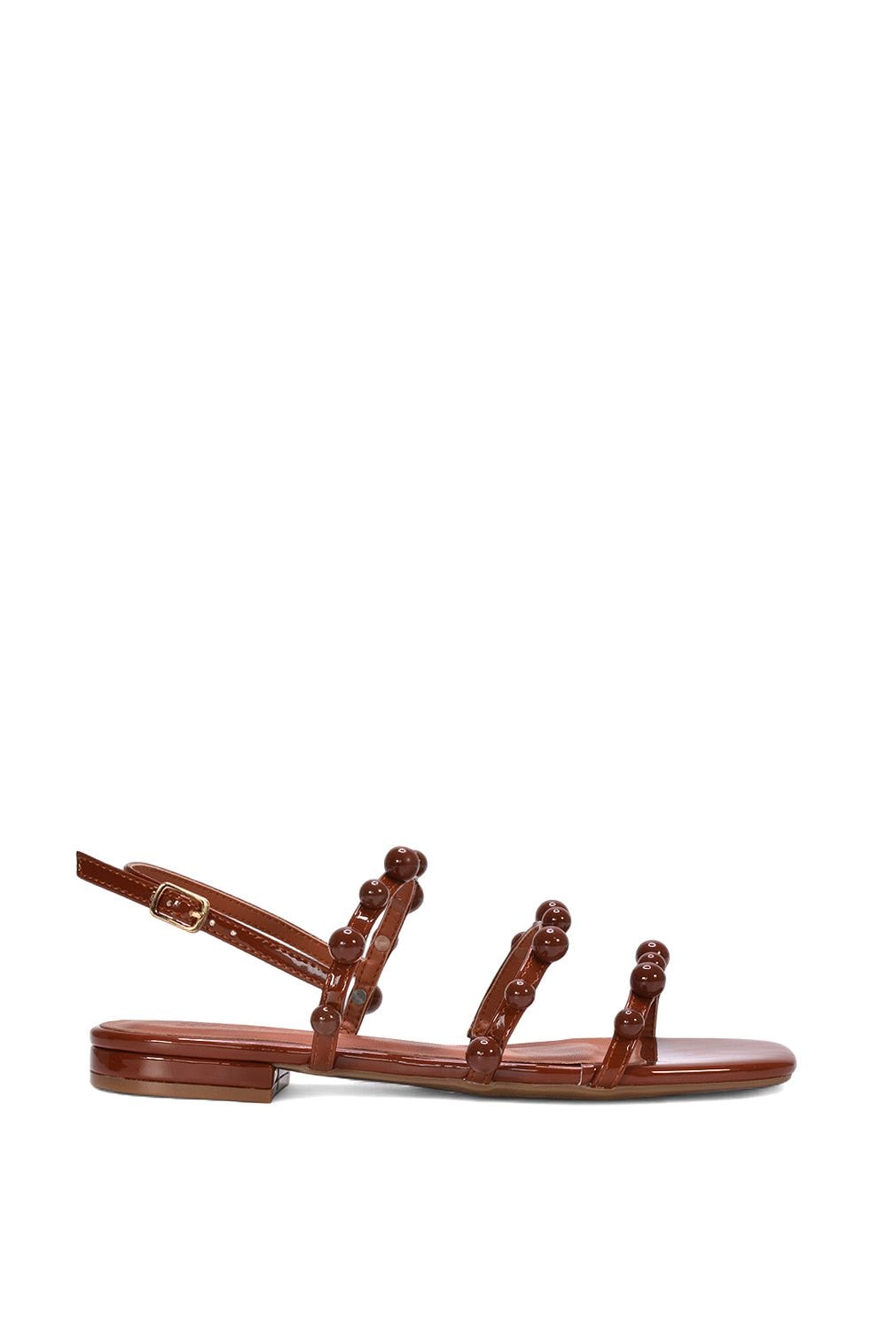 XY London 'Pamela' Flat Strappy Sandals with Beaded Detail image 1