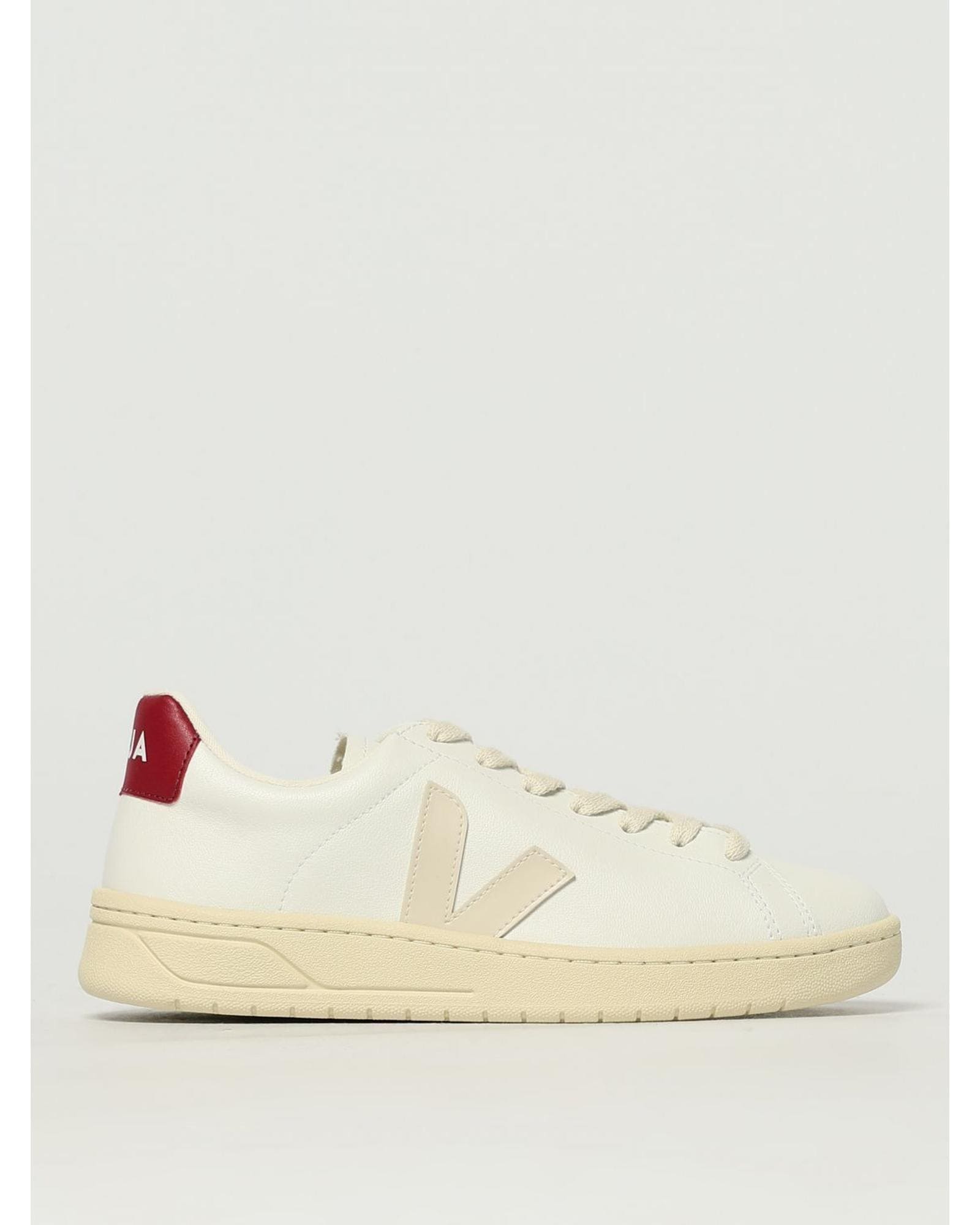 Veja V10 WhiteOffWhiteRed Leather Sneakers Wo image 1