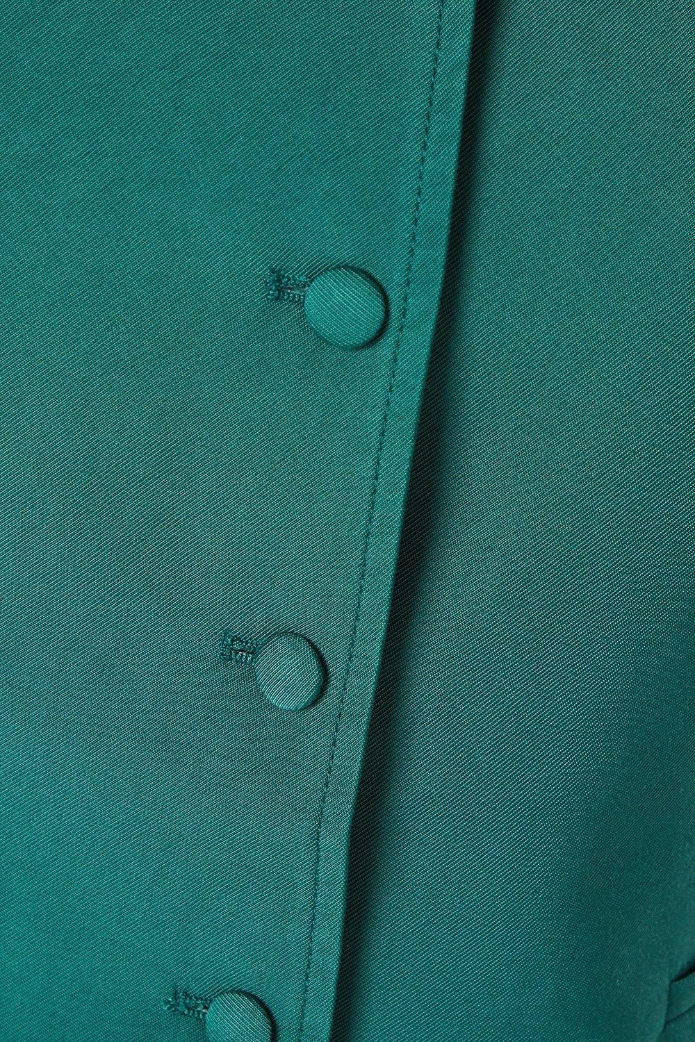 Oasis High Neck Tailored Linen Waistcoat Teal image 5