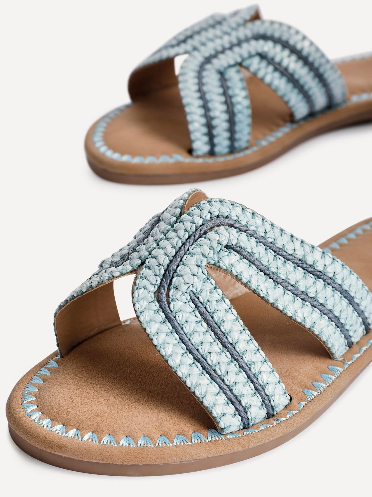 Linzi Solar Blue Flat Slider Sandals image 4