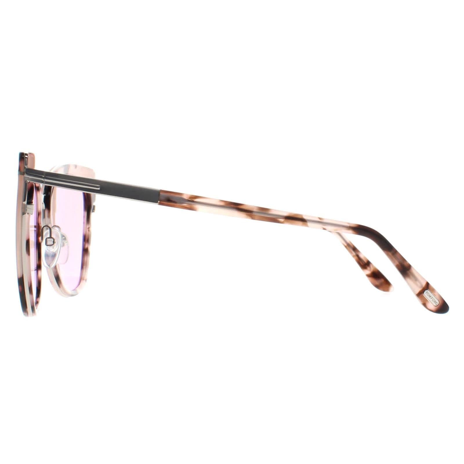 Tom Ford Cat Eye Coloured Havana  Brown Mirror Simona FT0717 Sunglasses image 3