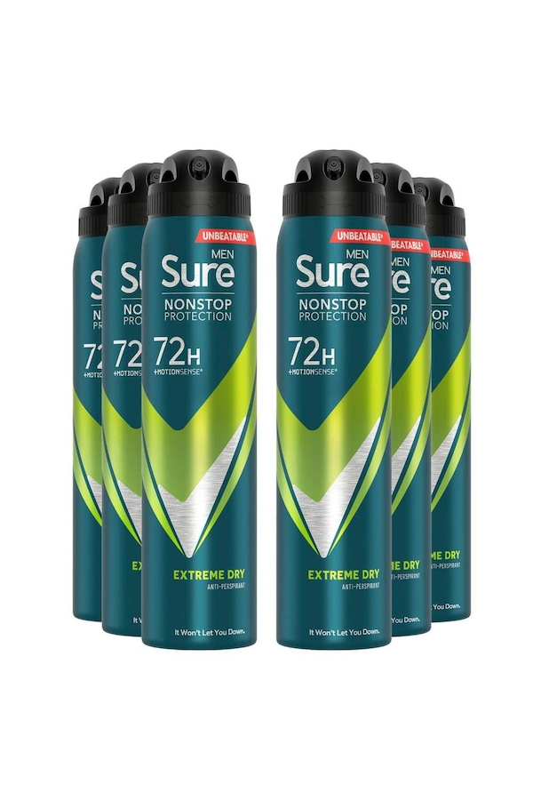 Sure Men 'Antiperspirant' 72H Protection Extreme Dry Deodorant, 6x250ml