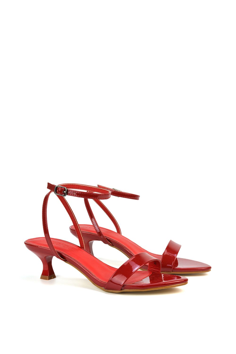 XY London 'Antonia' Kitten Low Heel Strappy Sandal Two Part Heeled Shoes image 3
