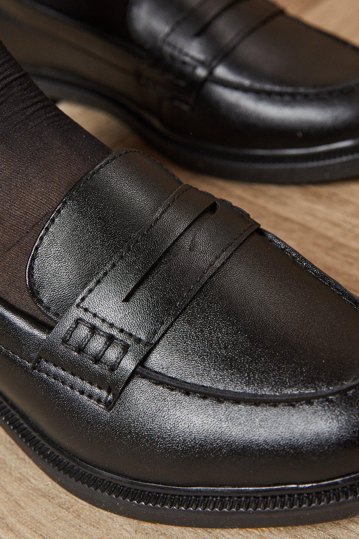 Oasis Beech Faux Leather Penny Loafers Black image 4