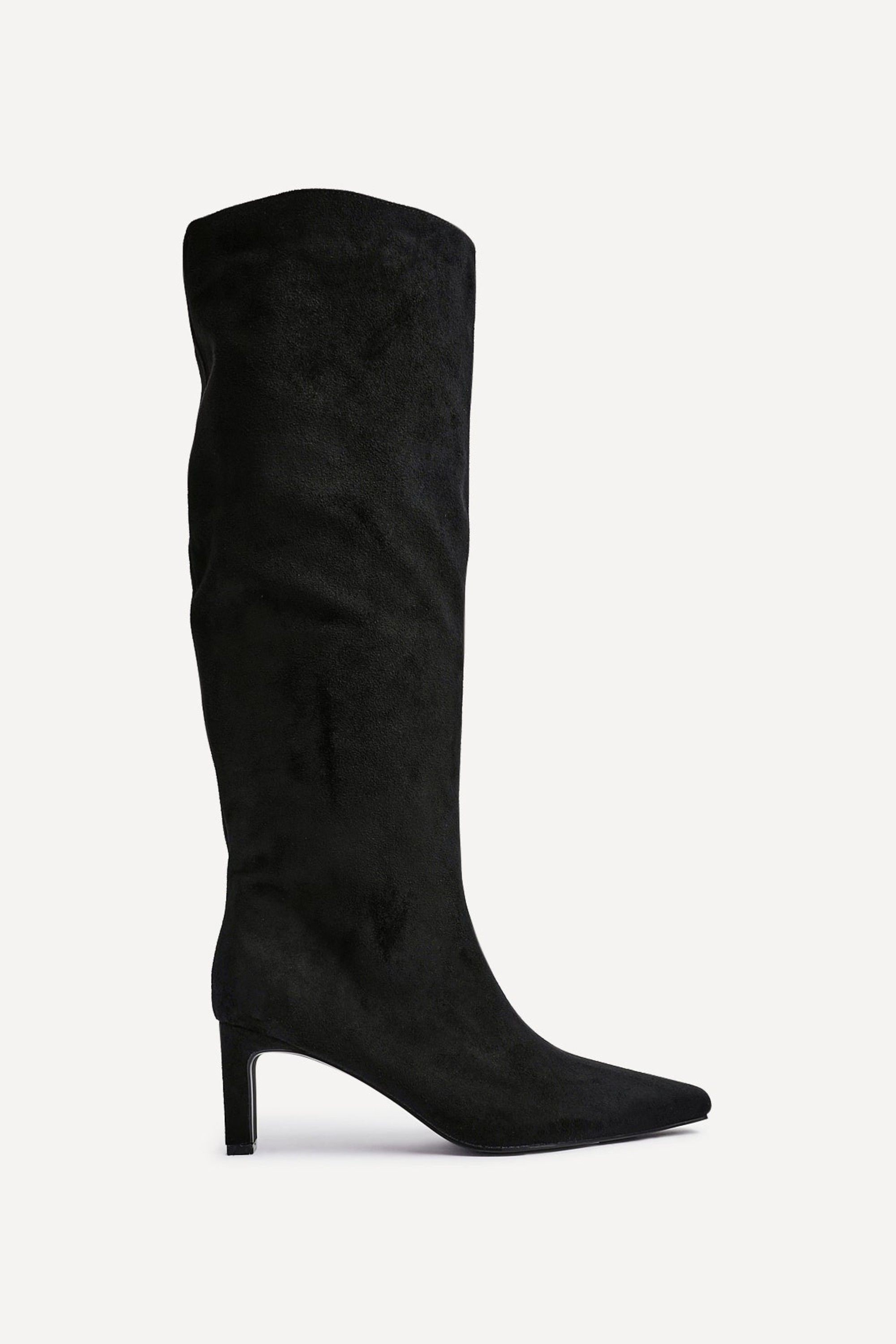 Linzi Uptown Black Faux Suede Knee High Boot image 1