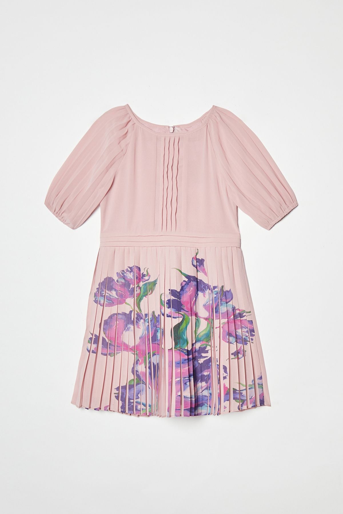 Coast Children's Pleat Skirt Placement Print Short Sleeve Dress Pink image 5