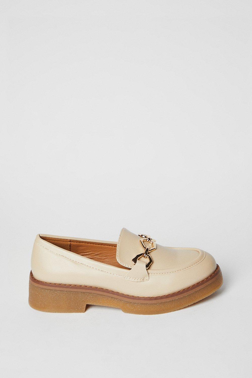 Oasis Bluebell Snaffle Detail Chunky Loafers Beige image 2