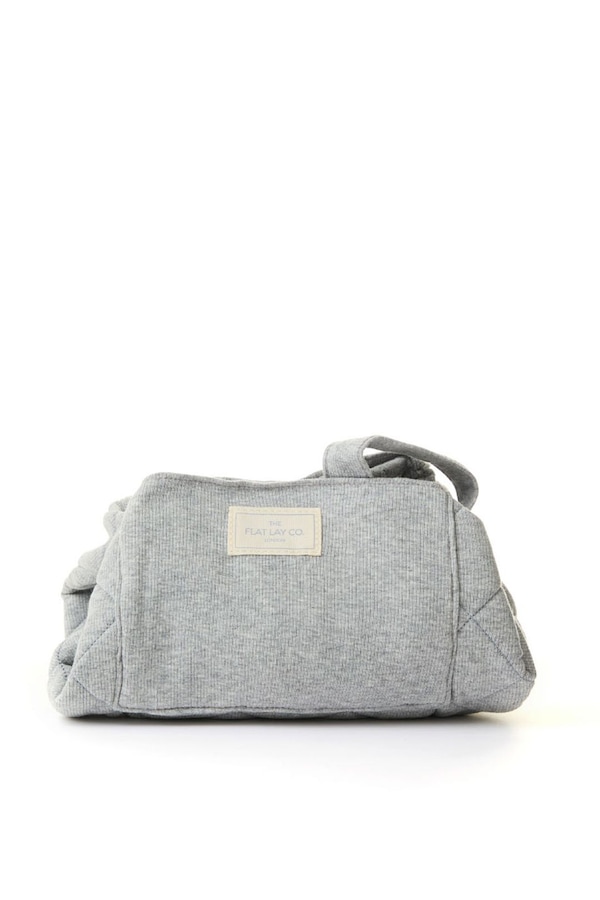 The Flat Lay Co Drawstring Makeup Bag - Cozy Cotton Grey Multi