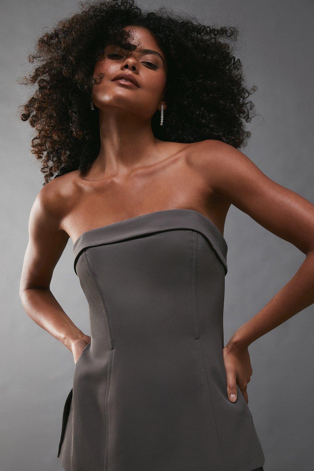 Warehouse Tailored Fold Edge Bandeau Top image 4