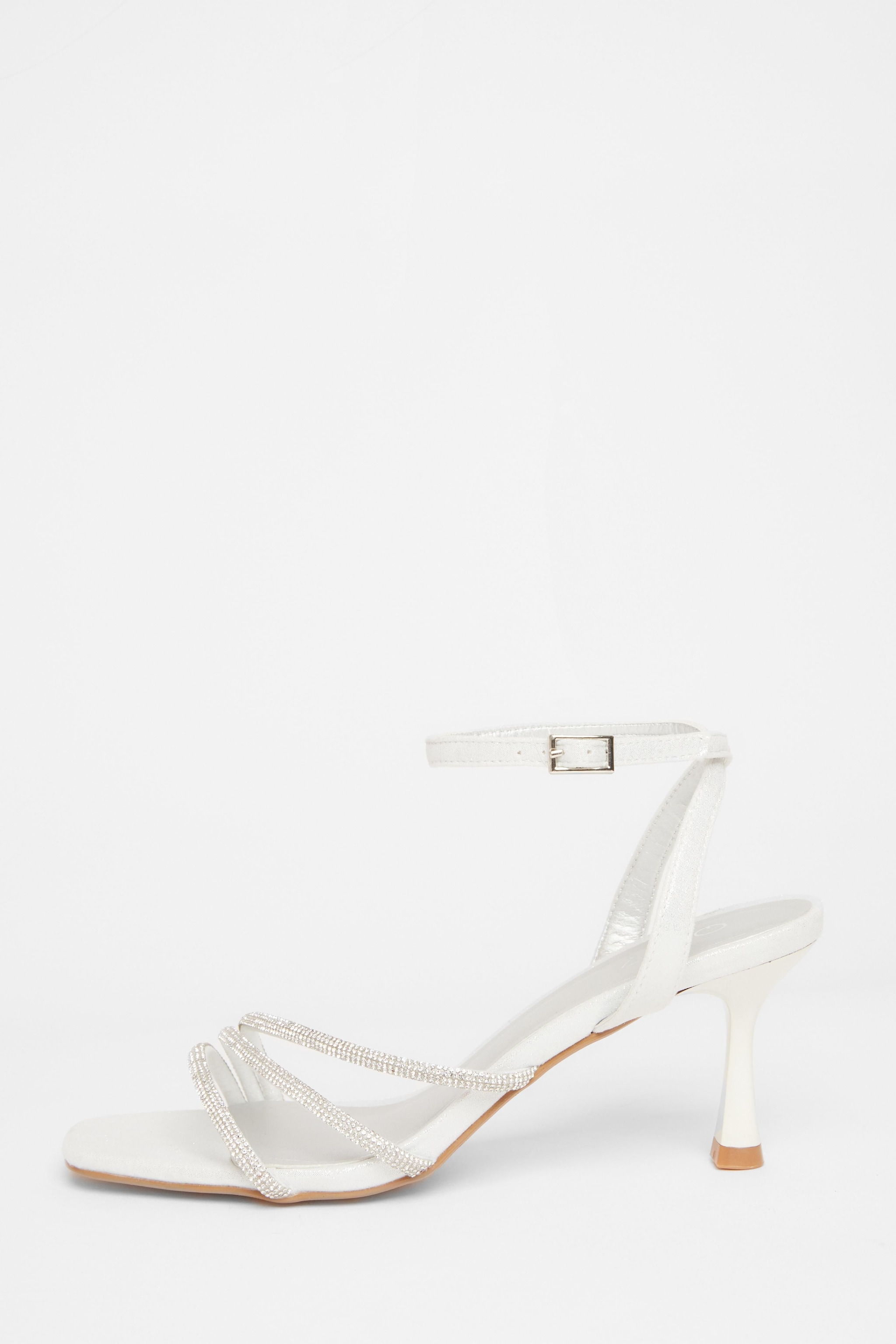 Quiz Silver Embellished Heels image 3