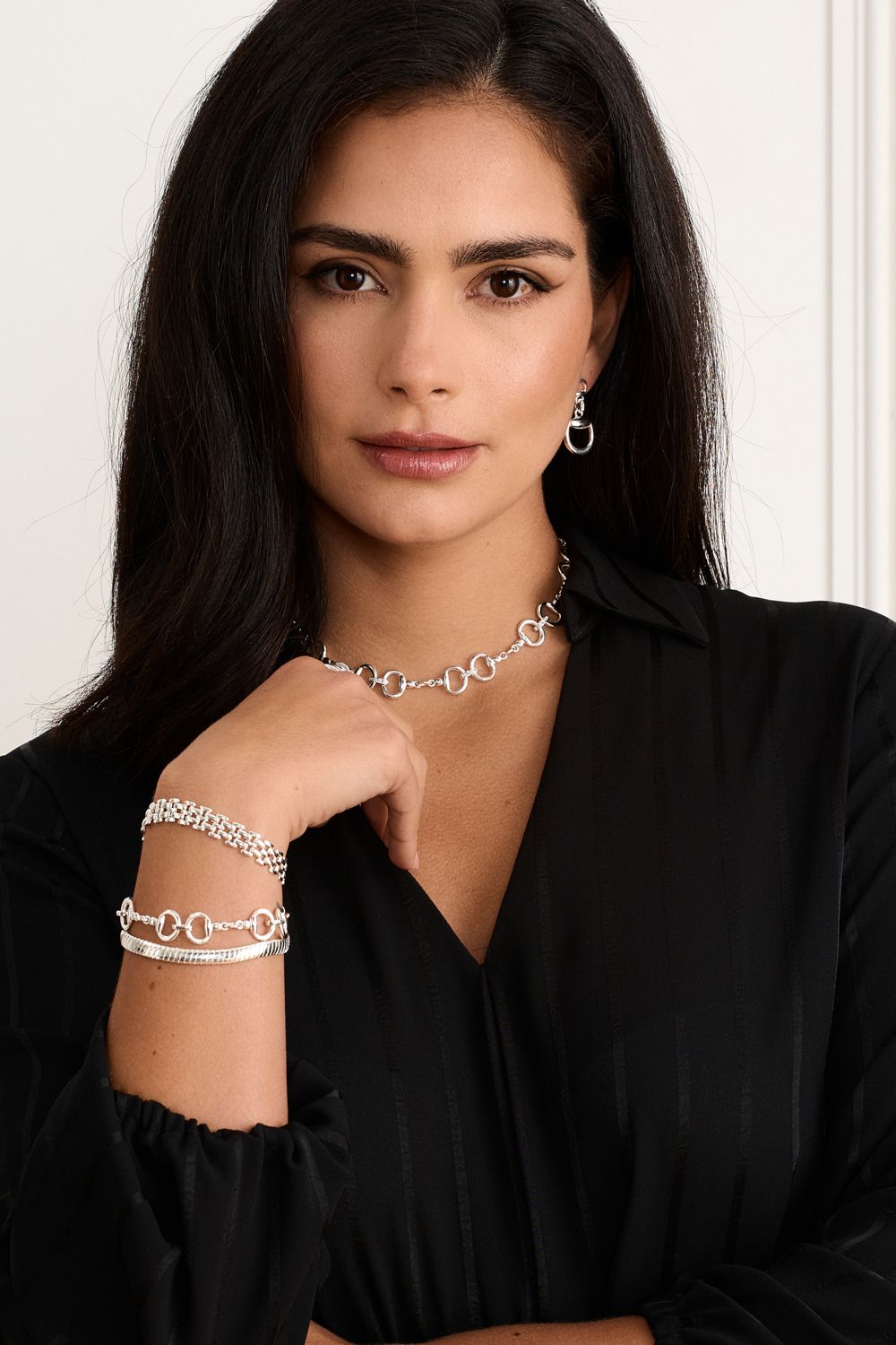 Inicio Inicio Silver Plated Polished Snaffle Necklaces - Gift Pouch image 3