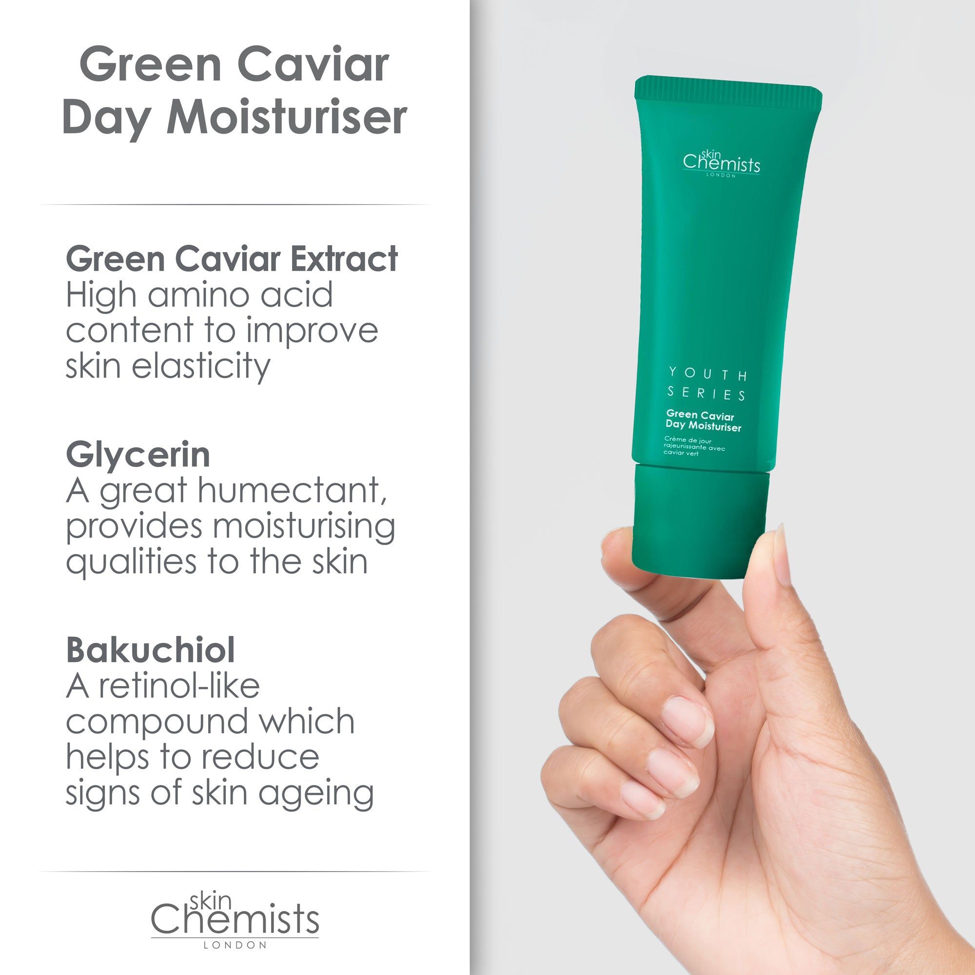 skinChemists Youth Series Green Caviar Day Moisturiser 30ml image 3