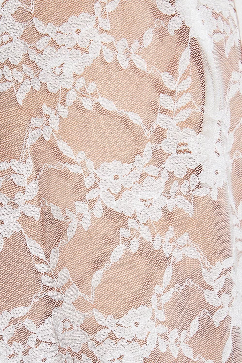 MissPap Lace Tie Side Wrap Maxi Skirt White image 5