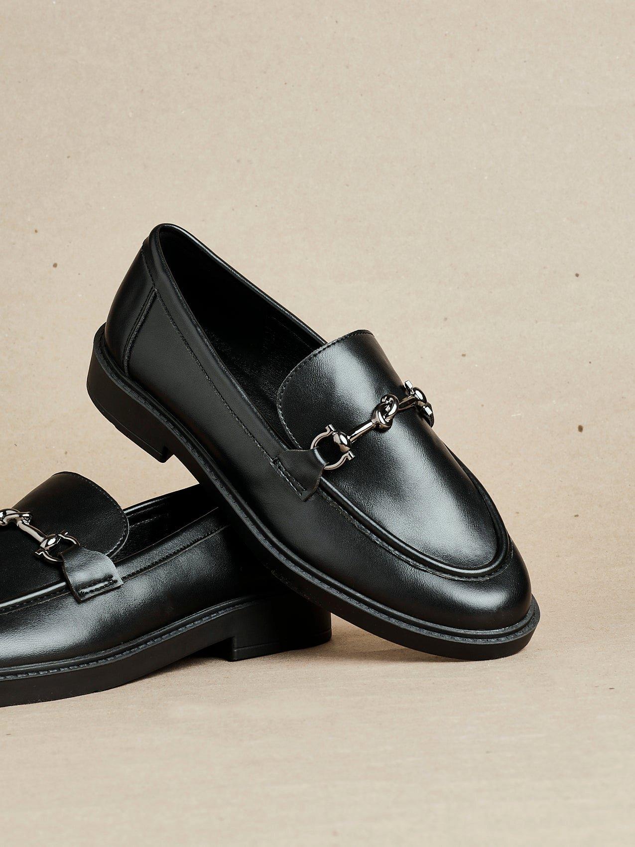 Linzi Elite Black Faux Leather Loafer image 2