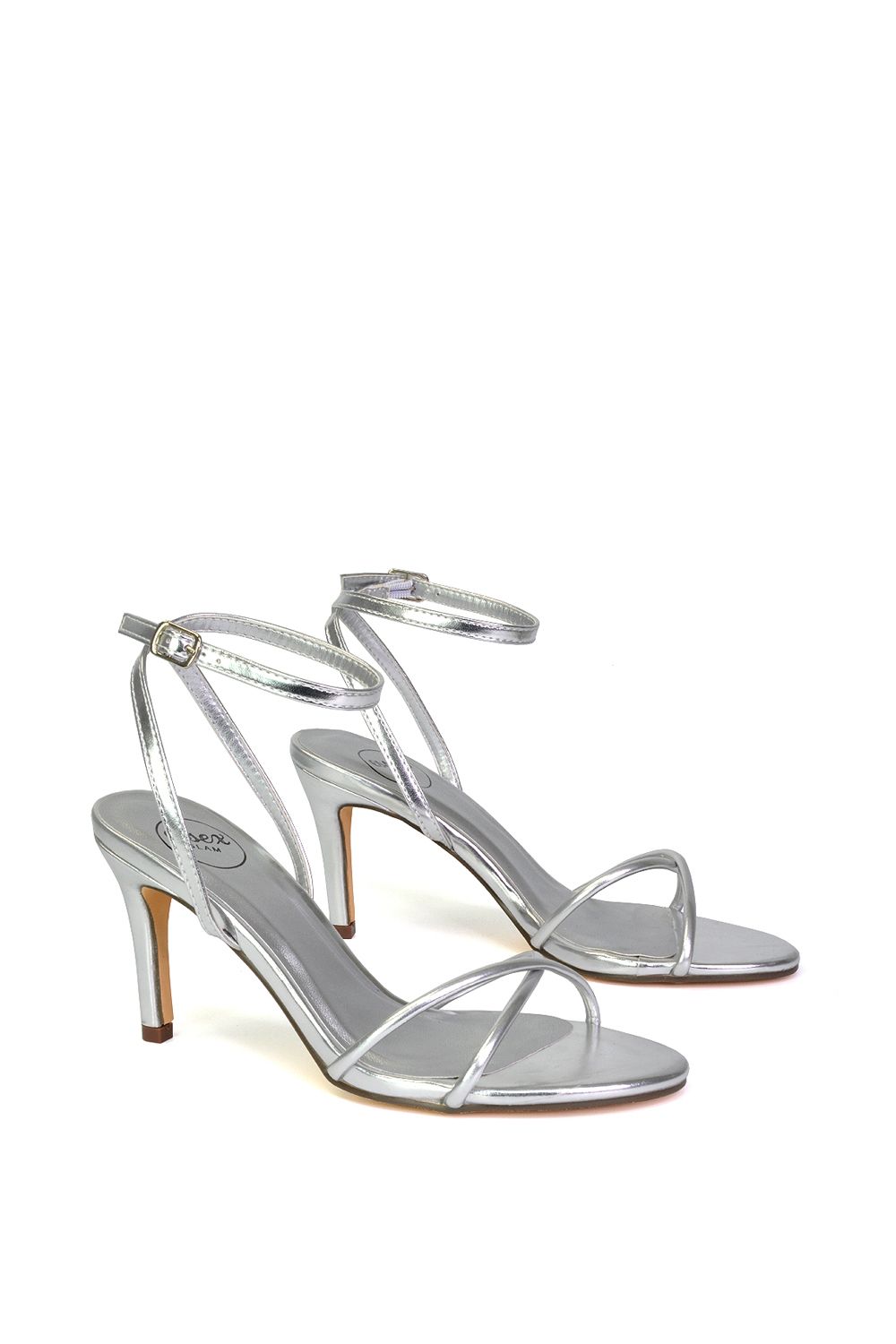 XY London 'Ridge' Strappy Round Toe Mid High Heel Stiletto Sandals image 4