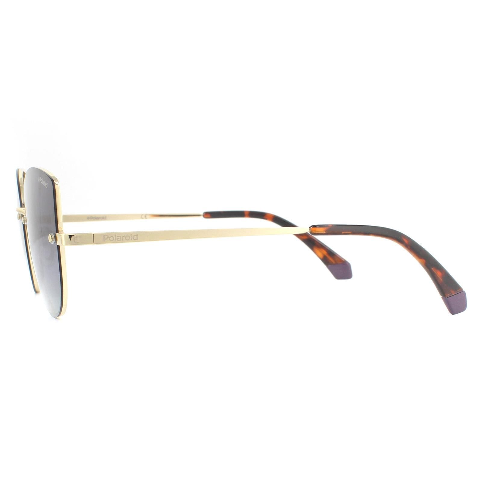 Polaroid Cat Eye Gold Violet Grey Gradient Polarized Sunglasses image 3