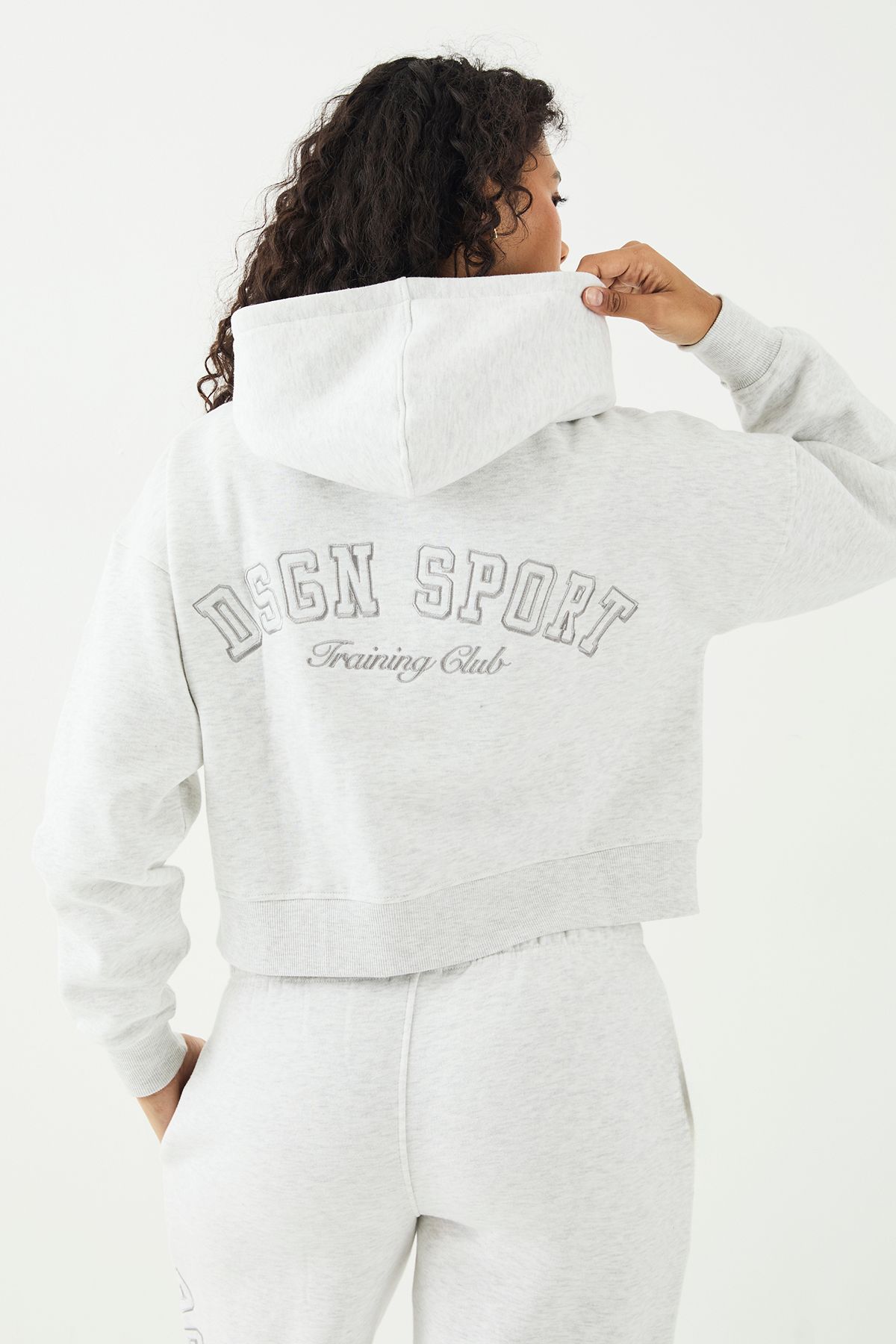 DSGN Studio DSGN Studio Sport Training Club Boxy Zip Through Hoodie Ash Grey image 2