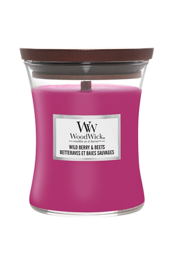 Woodwick Wild Berry & Beets Medium Candle Pink