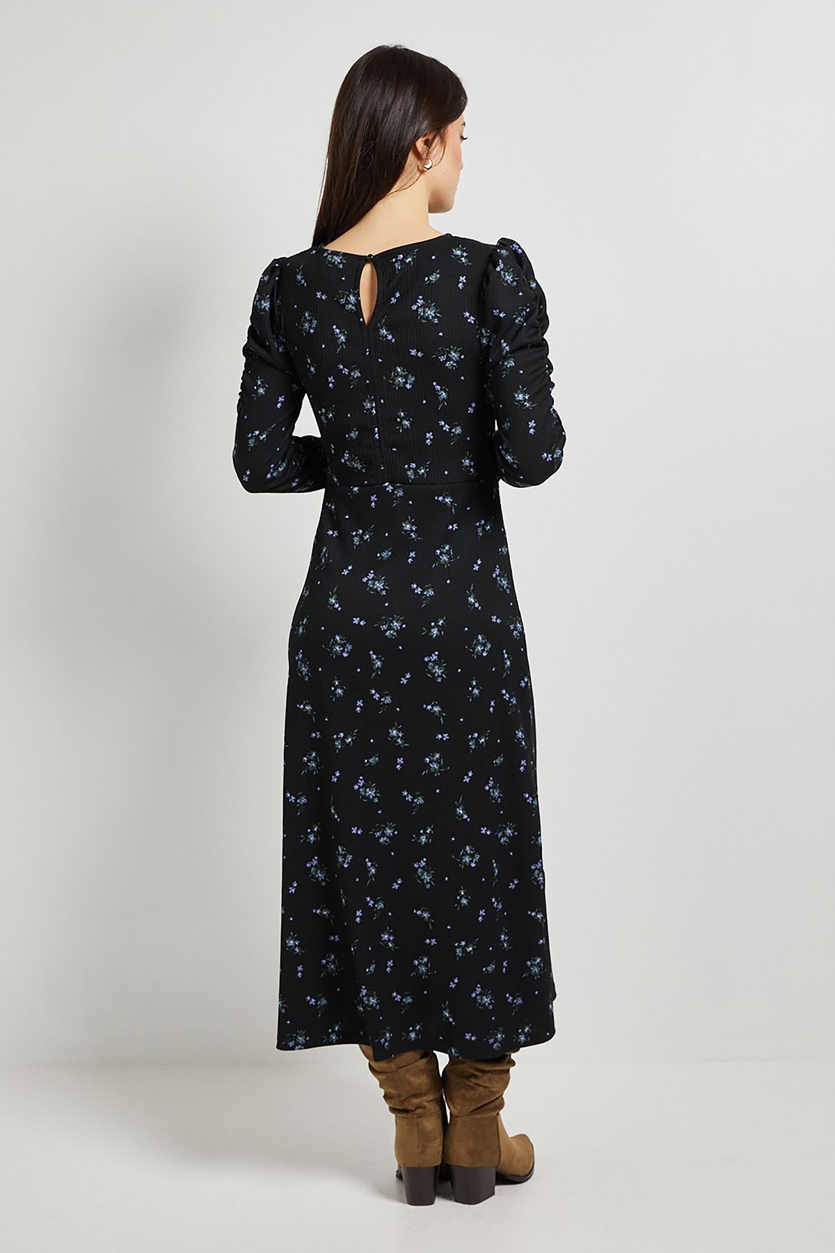 Dorothy Perkins Floral Keyhole Midi Dress Floral image 3