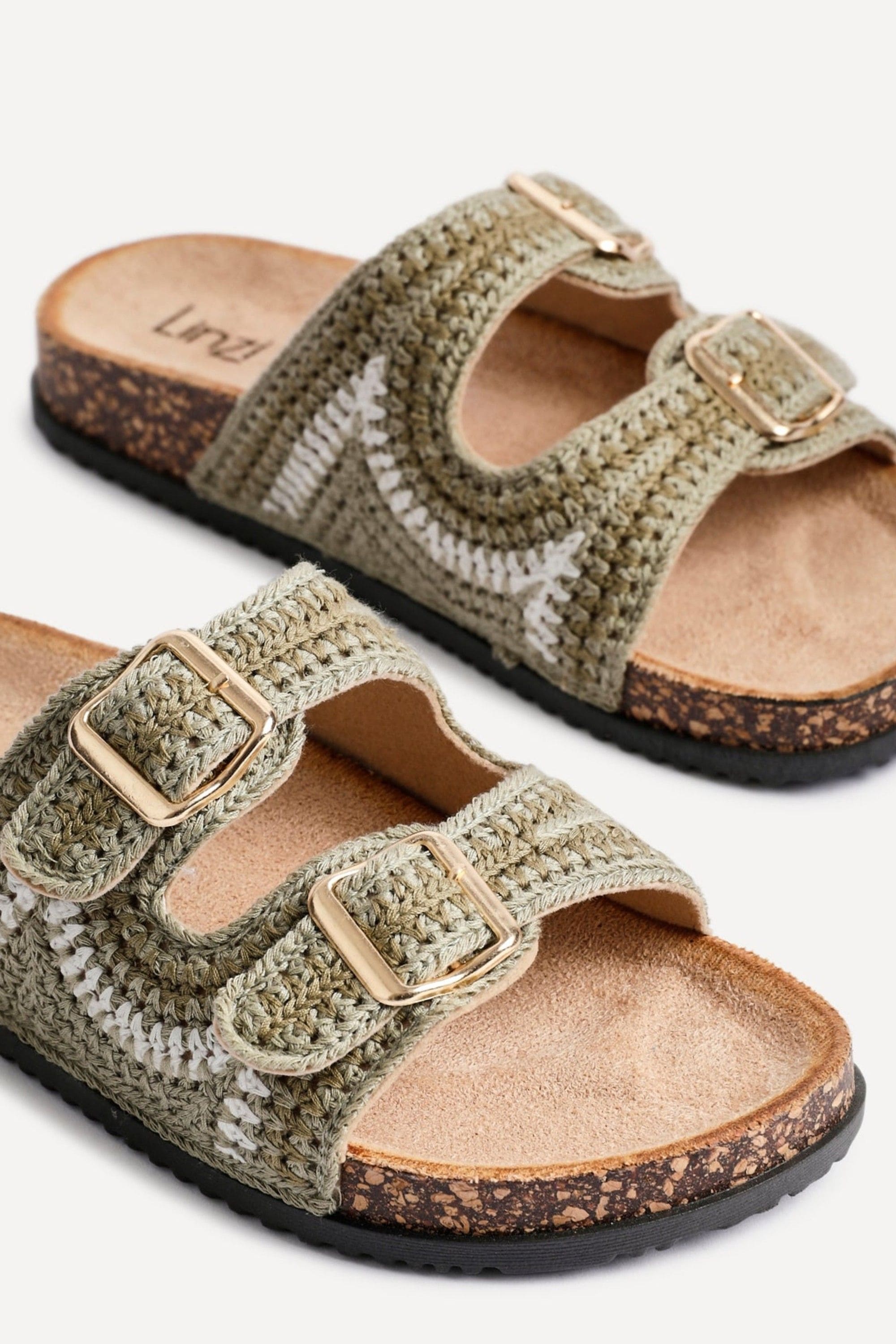 Linzi Jaylyn Khaki Double Buckle Sandals image 5