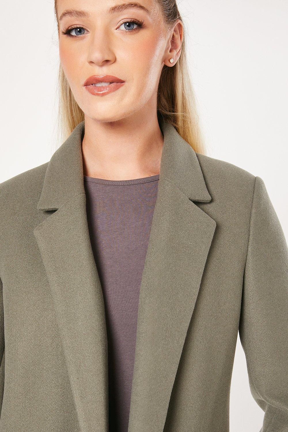 Dorothy Perkins Smart Pocket Detail Blazer Coat Khaki image 2