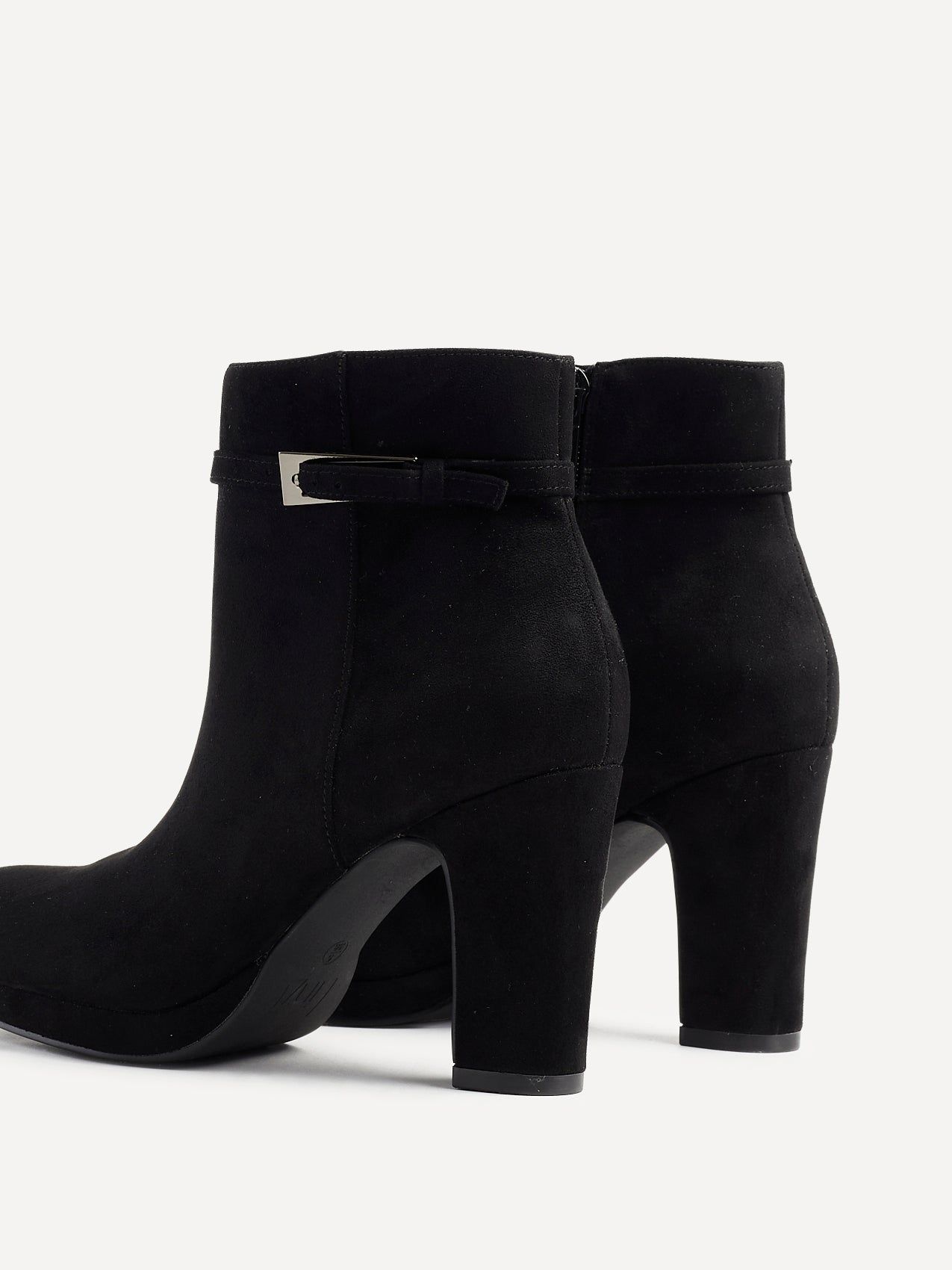 Linzi Stefani Black Faux Suede Heeled Ankle Boot image 5