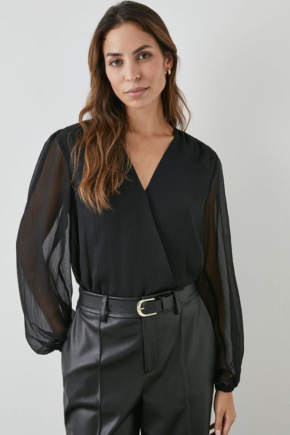 Principles Wrap Top Black