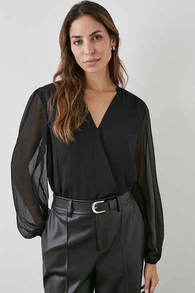 Principles Wrap Top Black