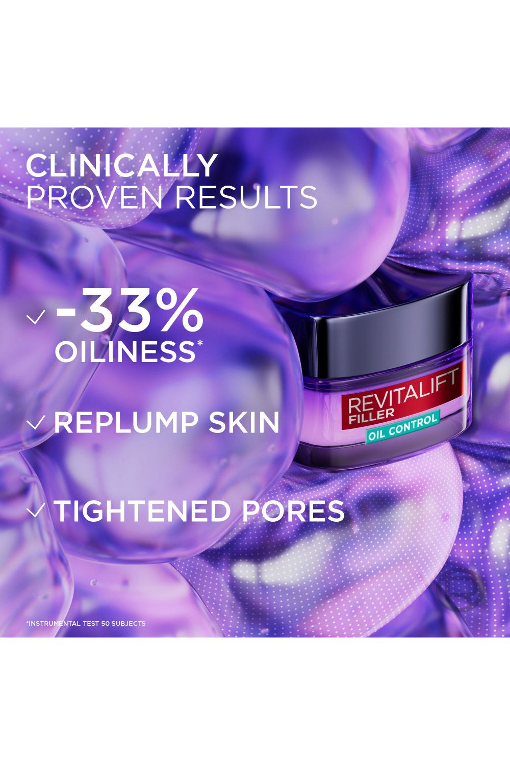 L'Oréal Paris Revitalift Filler 8H Oil Control Hyaluronic Gel Cream 50ml Multi image 8