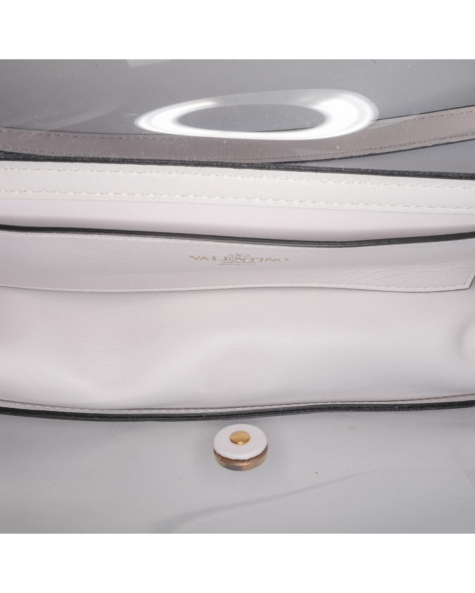 Valentino Preloved Roman Stud Shoulder Bag Wo - White Satchel image 5