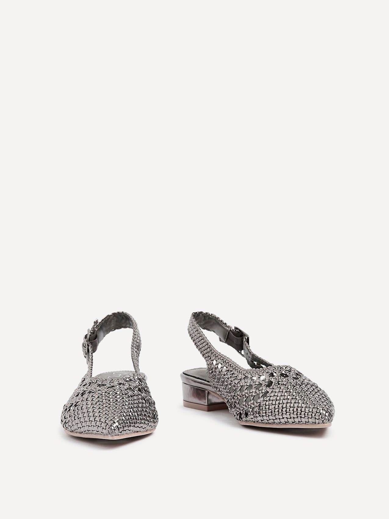 Linzi Carolina Pewter Faux Leather Woven Ballet Flats image 3