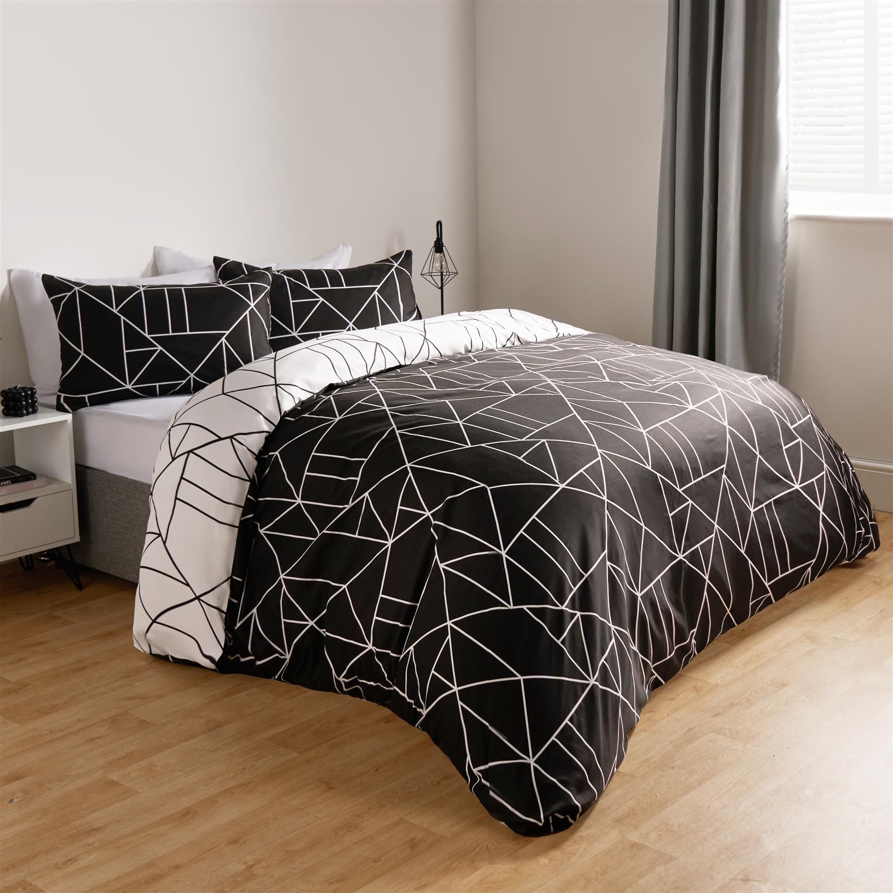 OHS Geometric Reversible Bedding Set Soft Duvet Cover with Pillowcase image 2