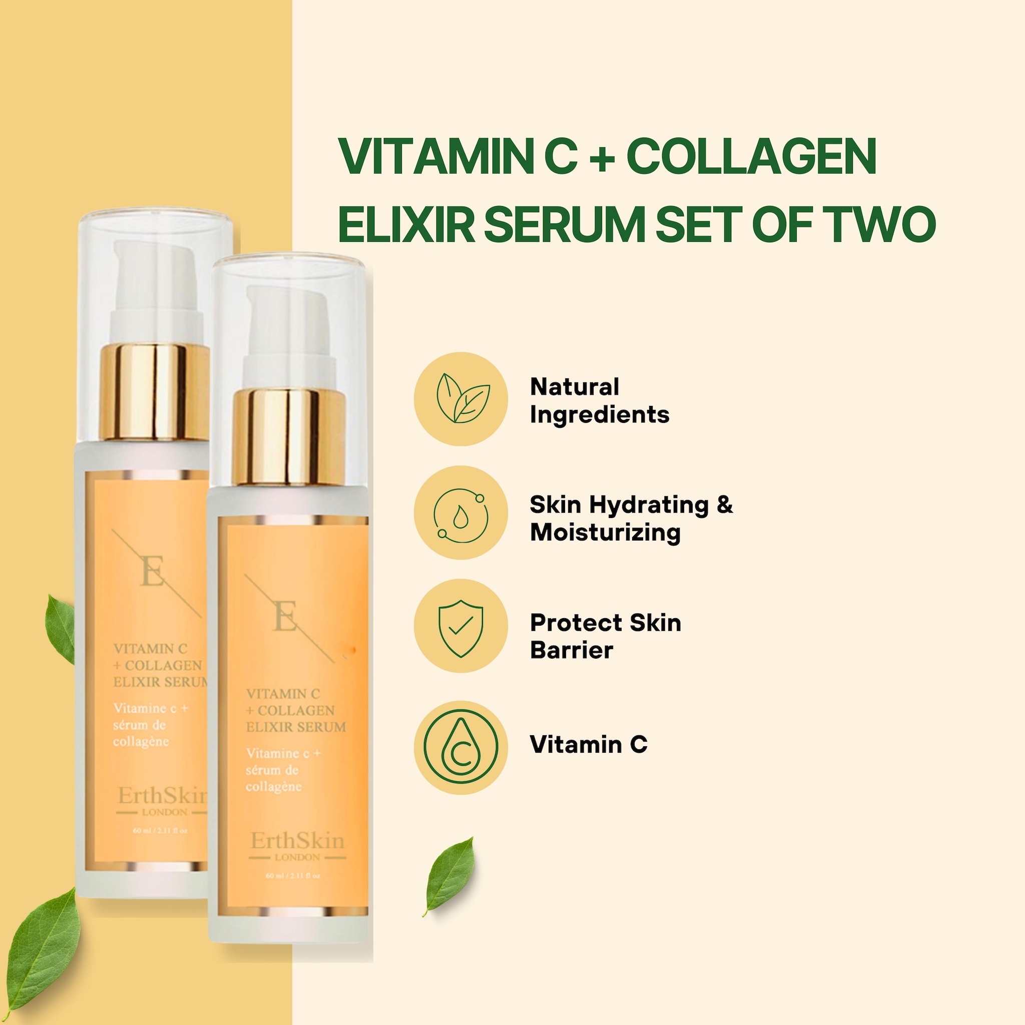 Erth Skin London ErthSkin London 2x Vitamin C Collagen Elixir Serum 60 ml image 3