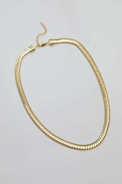 Inicio 14K Gold Plated Recycled Gold Cobra Chain Necklace - Gift Pouch