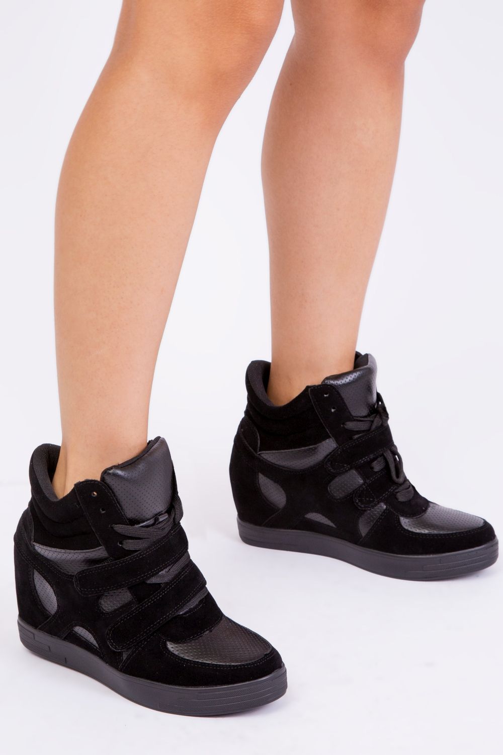 Where's That From 'Hitop' Wedge Trainers With A Front Lace Up image 1