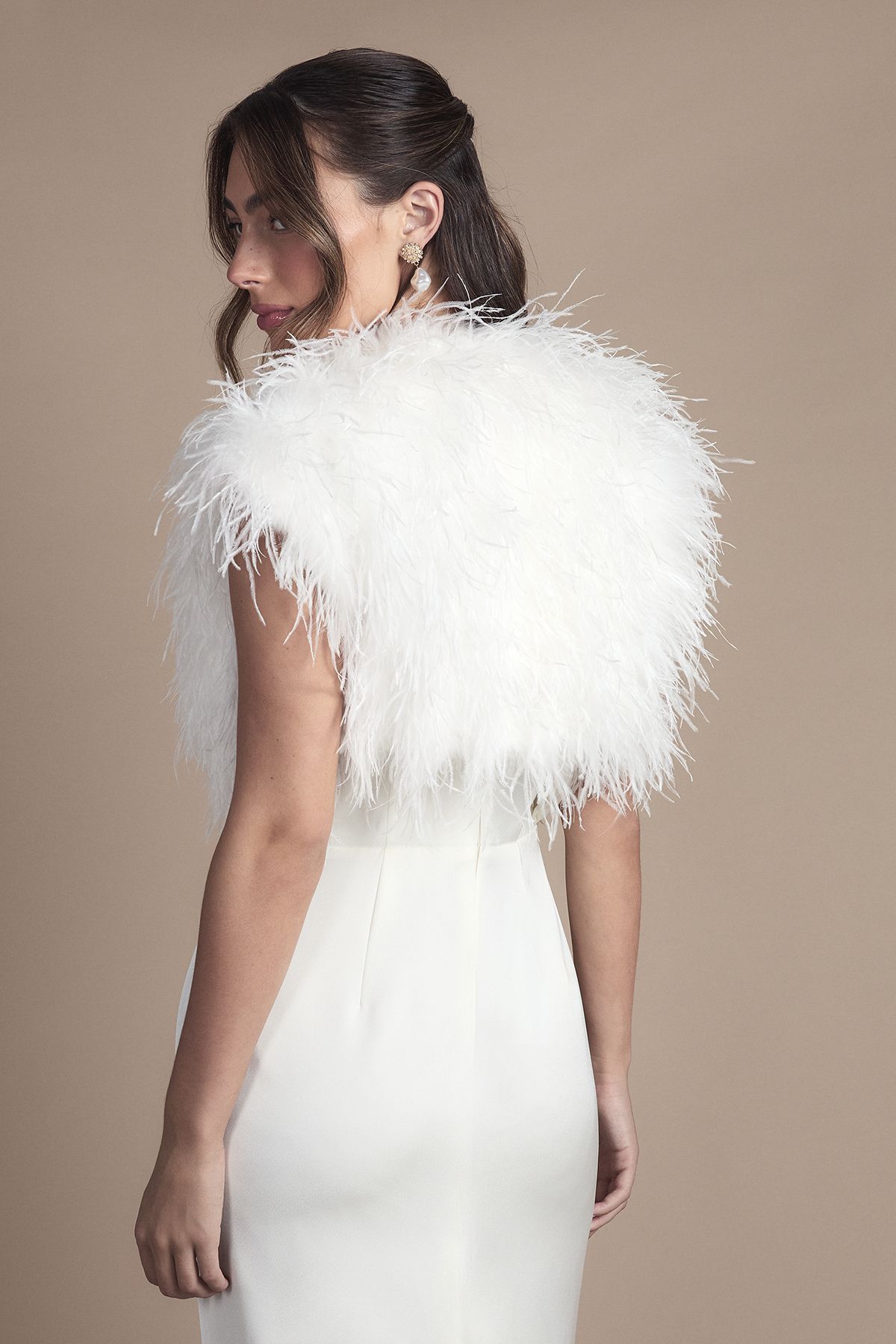 Coast Feather Bridal Bolero Cover Up Ivory image 3