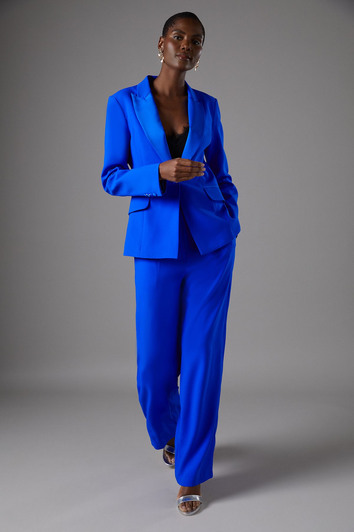 Coast Satin Lapel Blazer Cobalt image 2