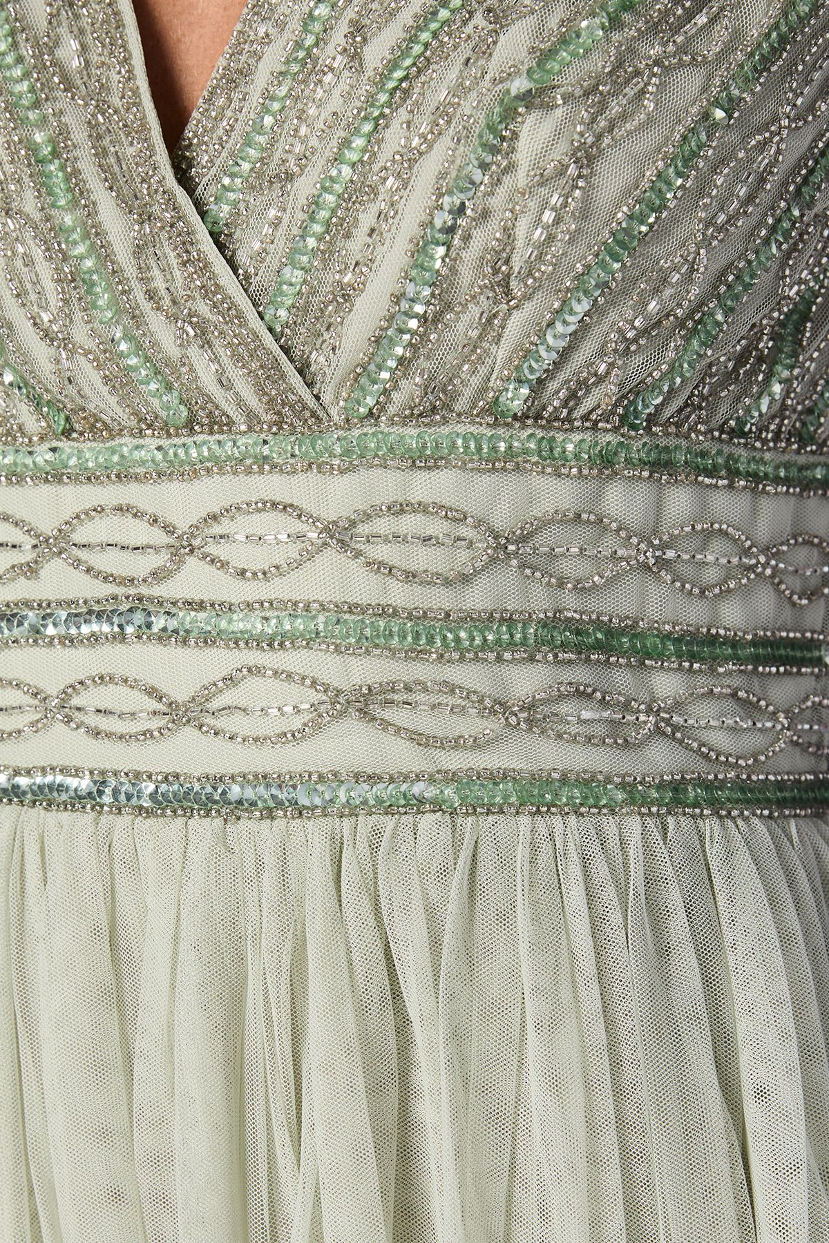 Coast Beaded Sleeveless Maxi Bridesmaid Dress Sage image 5