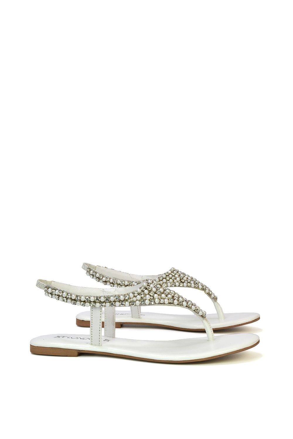XY London 'Lauren' Embellished Toe Post Flat Sandals image 2