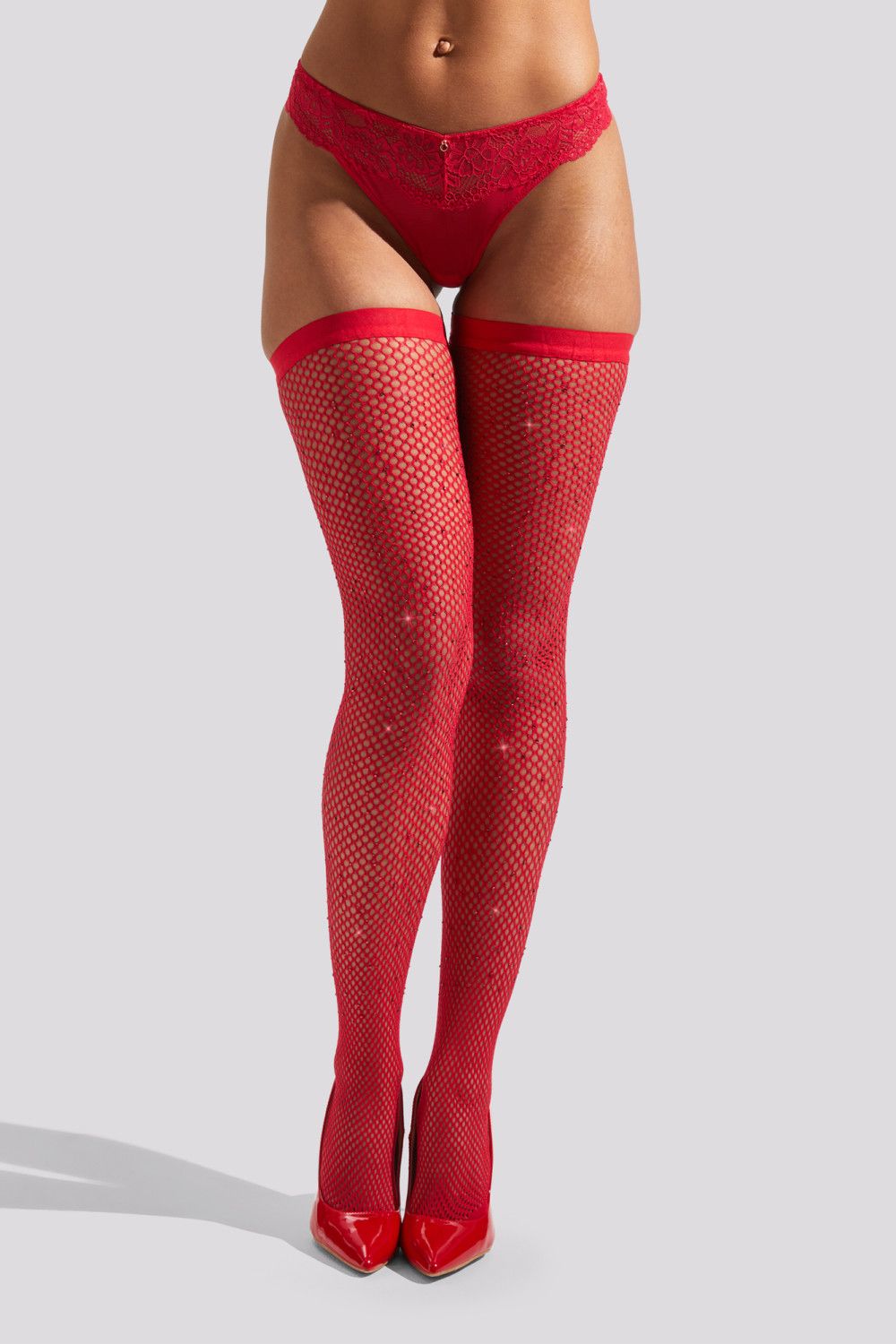 Ann Summers Plain Top Diamante Hold Ups image 1