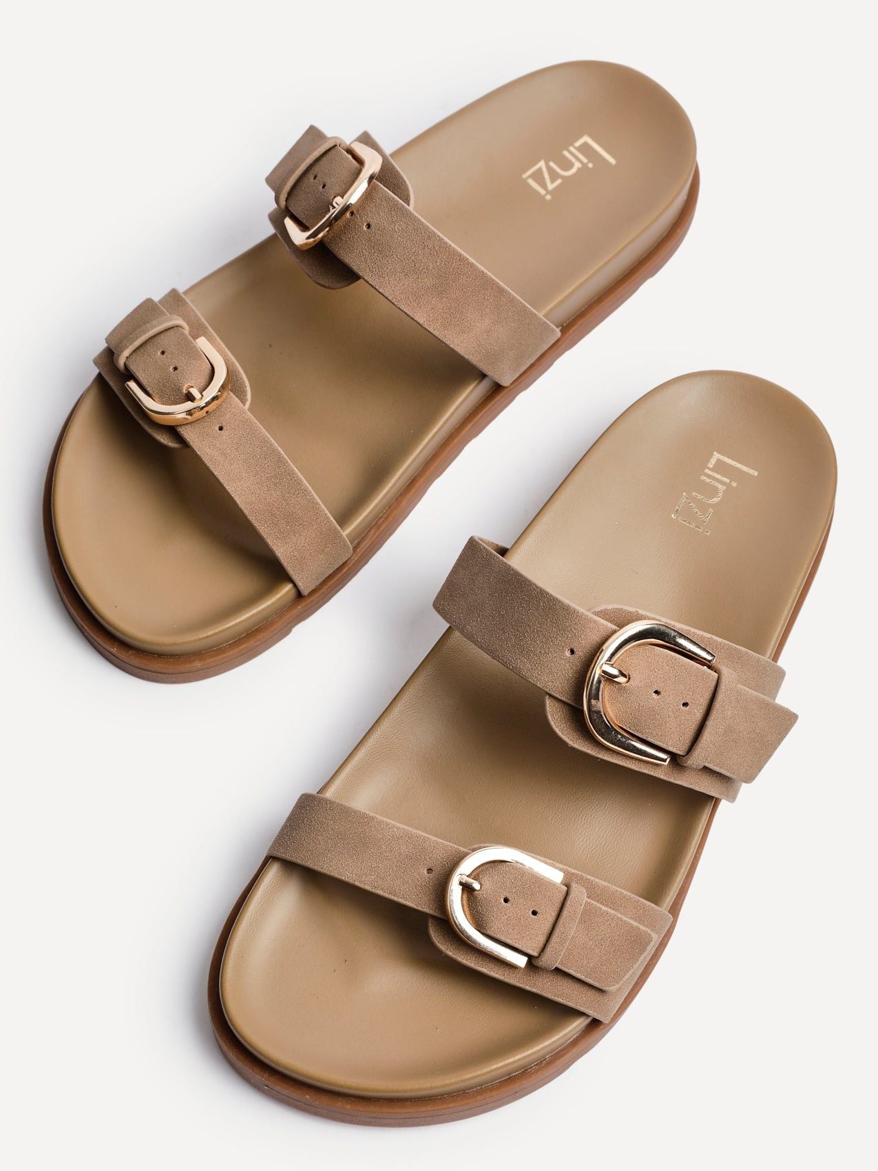 Linzi Miko Taupe Double Buckle Sandals image 4